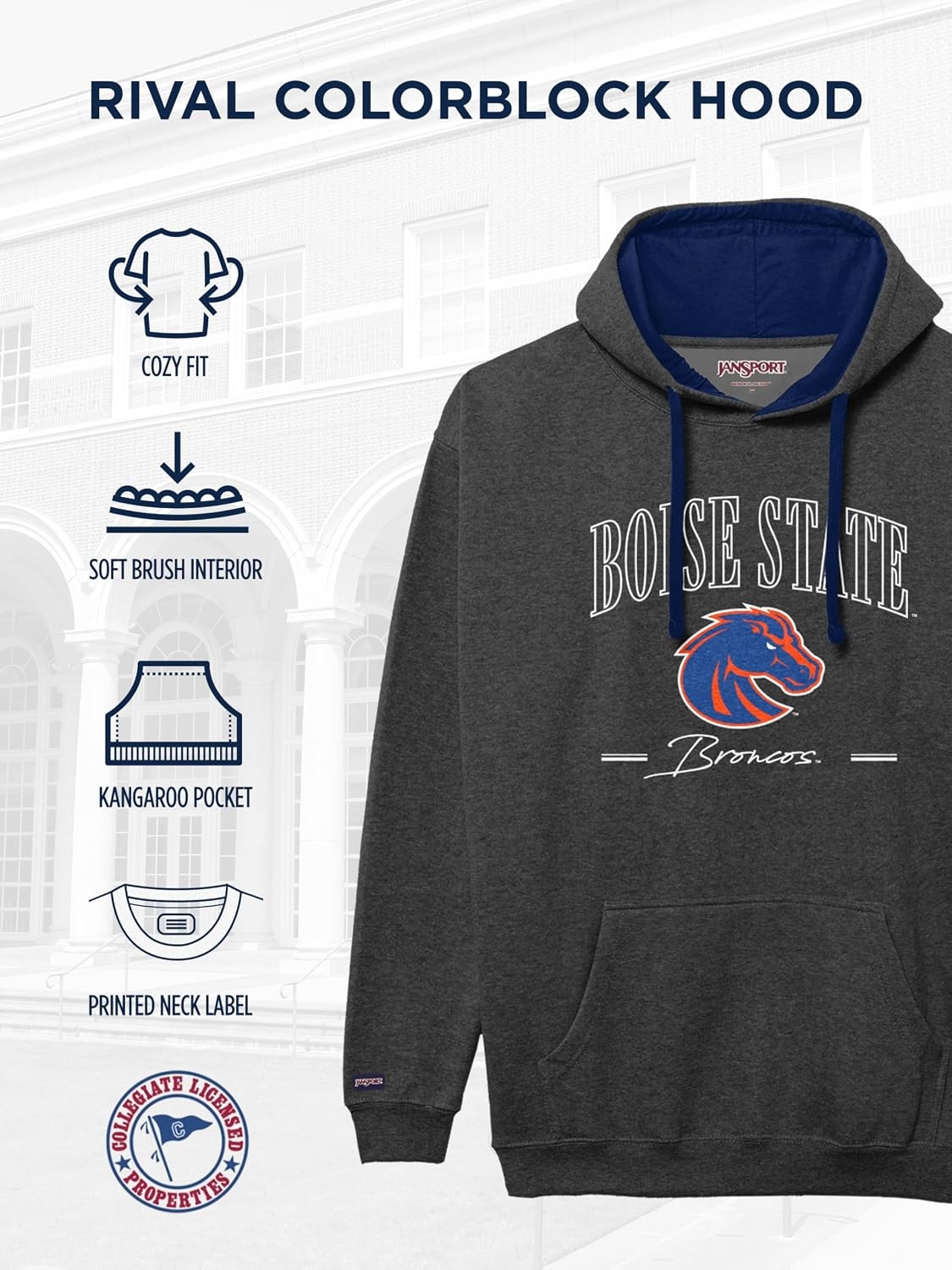 image:imageJanSport NCAA unisexadult Rival Colorblock HoodTeam Color