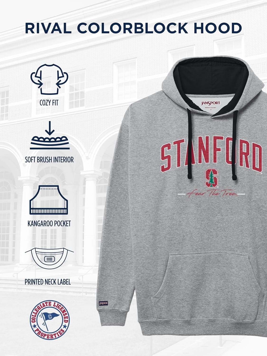 image:imageJanSport NCAA unisexadult Rival Colorblock HoodTeam Color