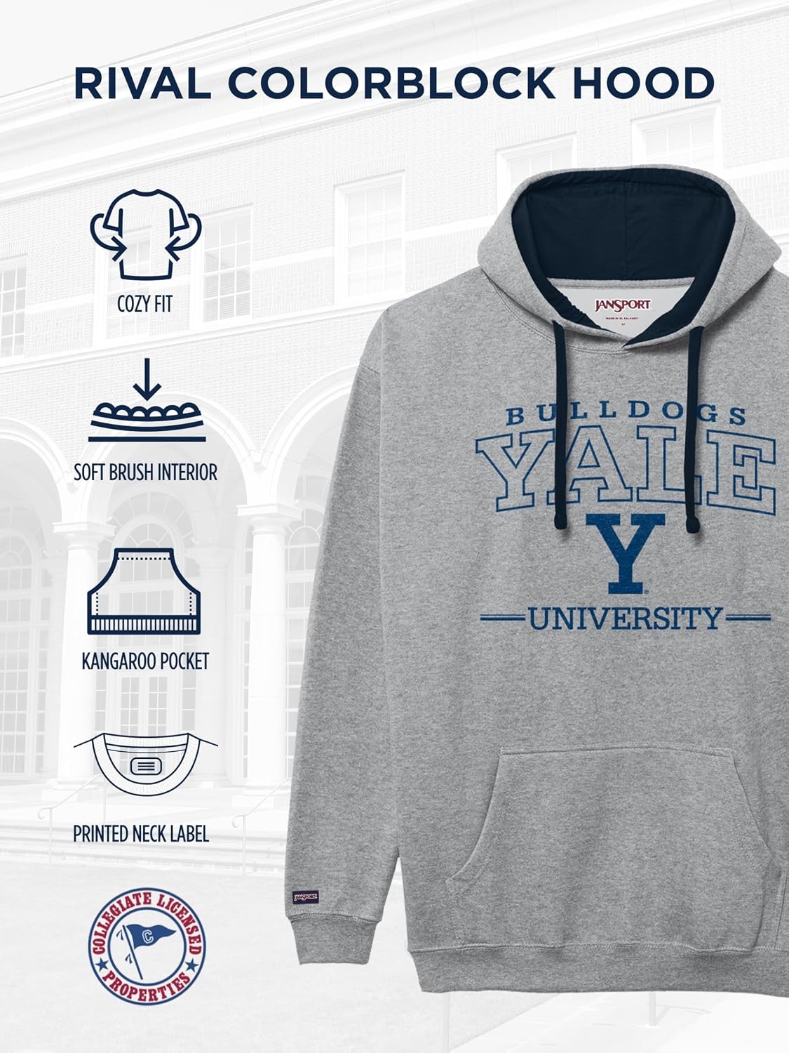 image:imageJanSport NCAA unisexadult Rival Colorblock HoodTeam Color