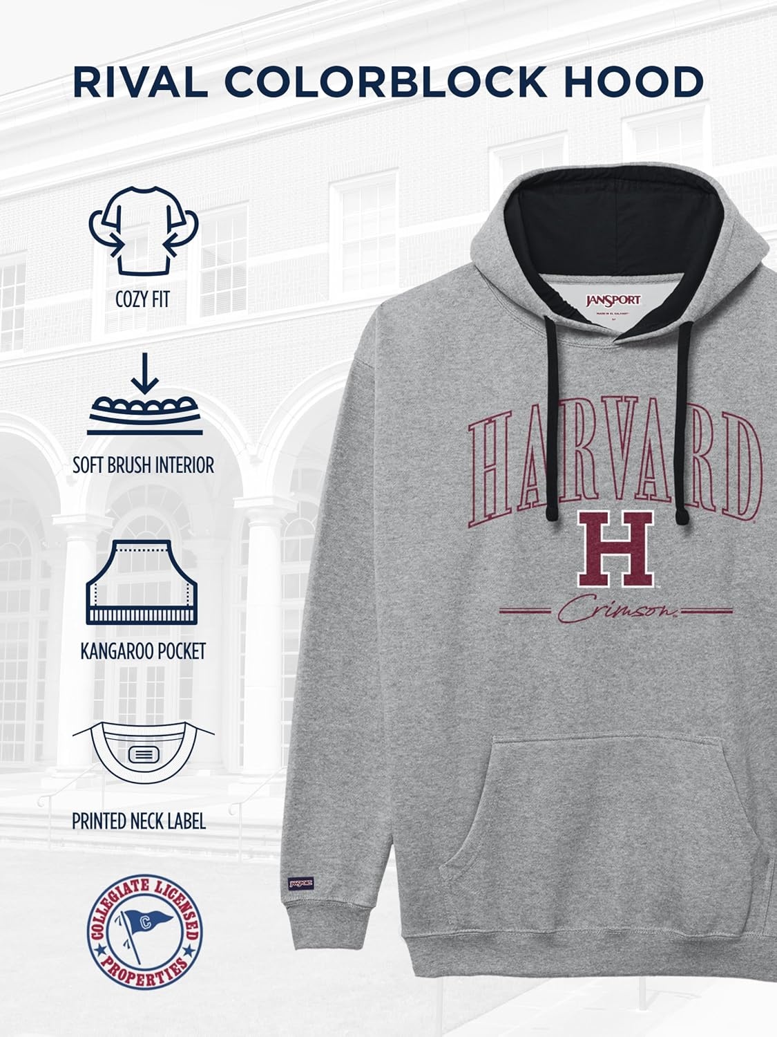 image:imageJanSport NCAA unisexadult Rival Colorblock HoodTeam Color