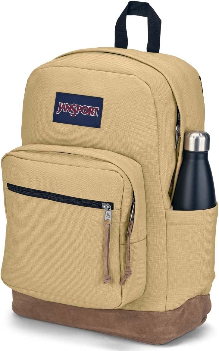 image:imageJanSport Right Pack Backpack Durable Daypack with Padded 15 Laptop Sleeve Spacious Main Compartment amp Integrated Water Bottle Pocket Animal IllusionCurry