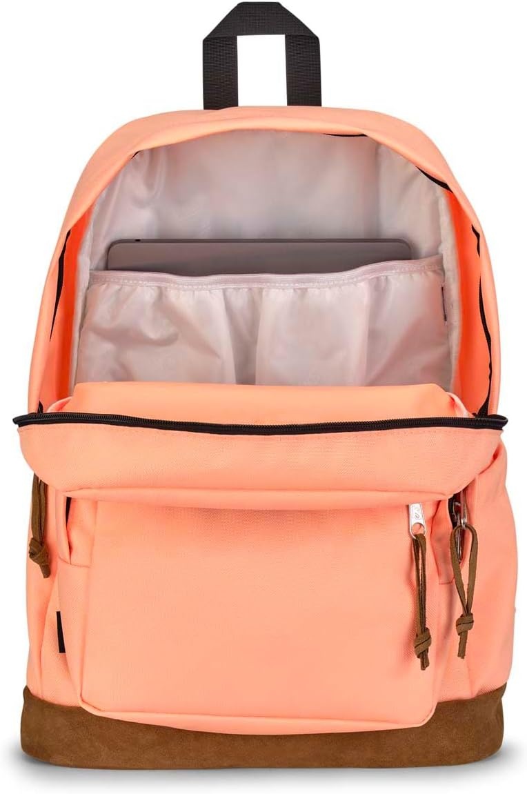 image:imageJanSport Right Pack Backpack Durable Daypack with Padded 15 Laptop Sleeve Spacious Main Compartment amp Integrated Water Bottle Pocket Animal IllusionPeach Neon
