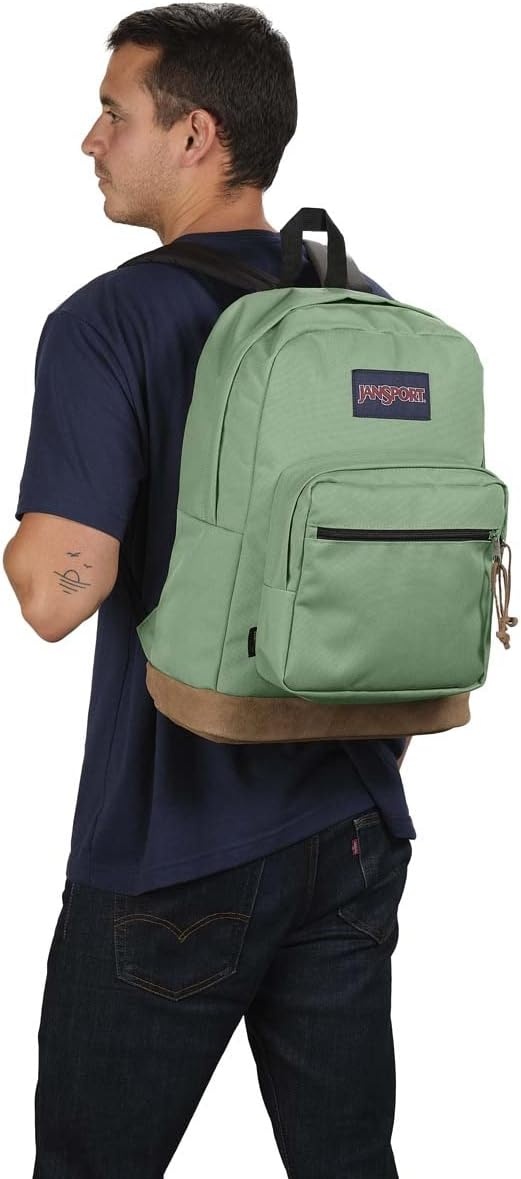 image:imageJanSport Right Pack Backpack Durable Daypack with Padded 15 Laptop Sleeve Spacious Main Compartment amp Integrated Water Bottle Pocket Animal IllusionLoden Frost