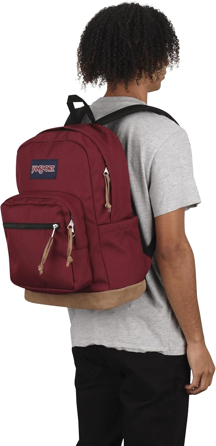 image:imageJanSport Right Pack Backpack Durable Daypack with Padded 15 Laptop Sleeve Spacious Main Compartment amp Integrated Water Bottle Pocket Animal IllusionRusset Red