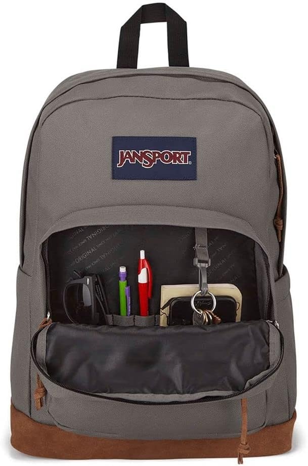 image:imageJanSport Right Pack Backpack Durable Daypack with Padded 15 Laptop Sleeve Spacious Main Compartment amp Integrated Water Bottle Pocket Animal IllusionGraphite Grey