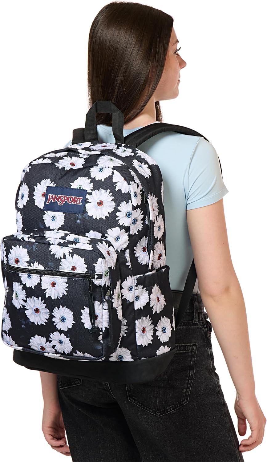 image:imageJanSport Right Pack Backpack Durable Daypack with Padded 15 Laptop Sleeve Spacious Main Compartment amp Integrated Water Bottle Pocket Animal IllusionEyeball Blossom