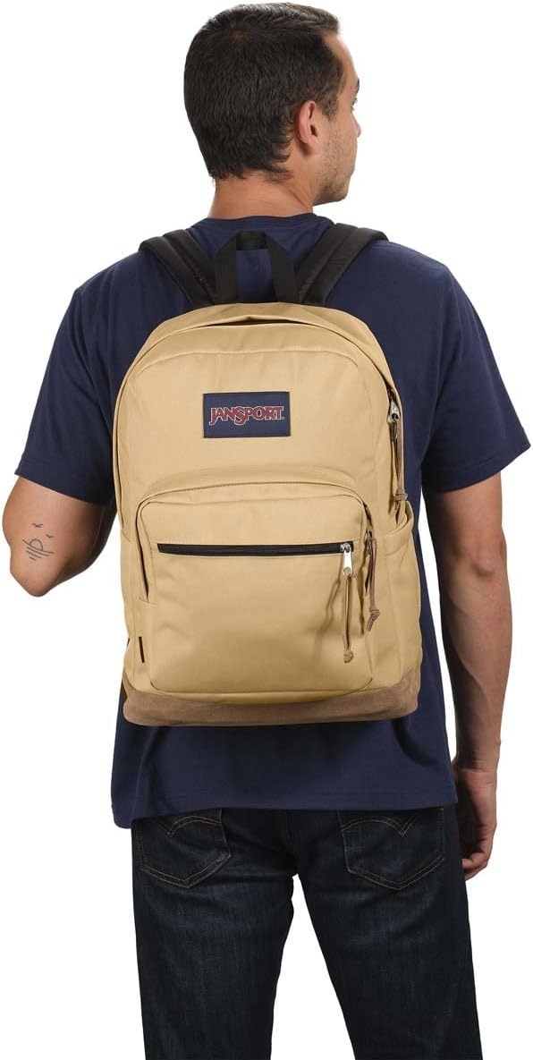 image:imageJanSport Right Pack Backpack Durable Daypack with Padded 15 Laptop Sleeve Spacious Main Compartment amp Integrated Water Bottle Pocket Animal IllusionCurry