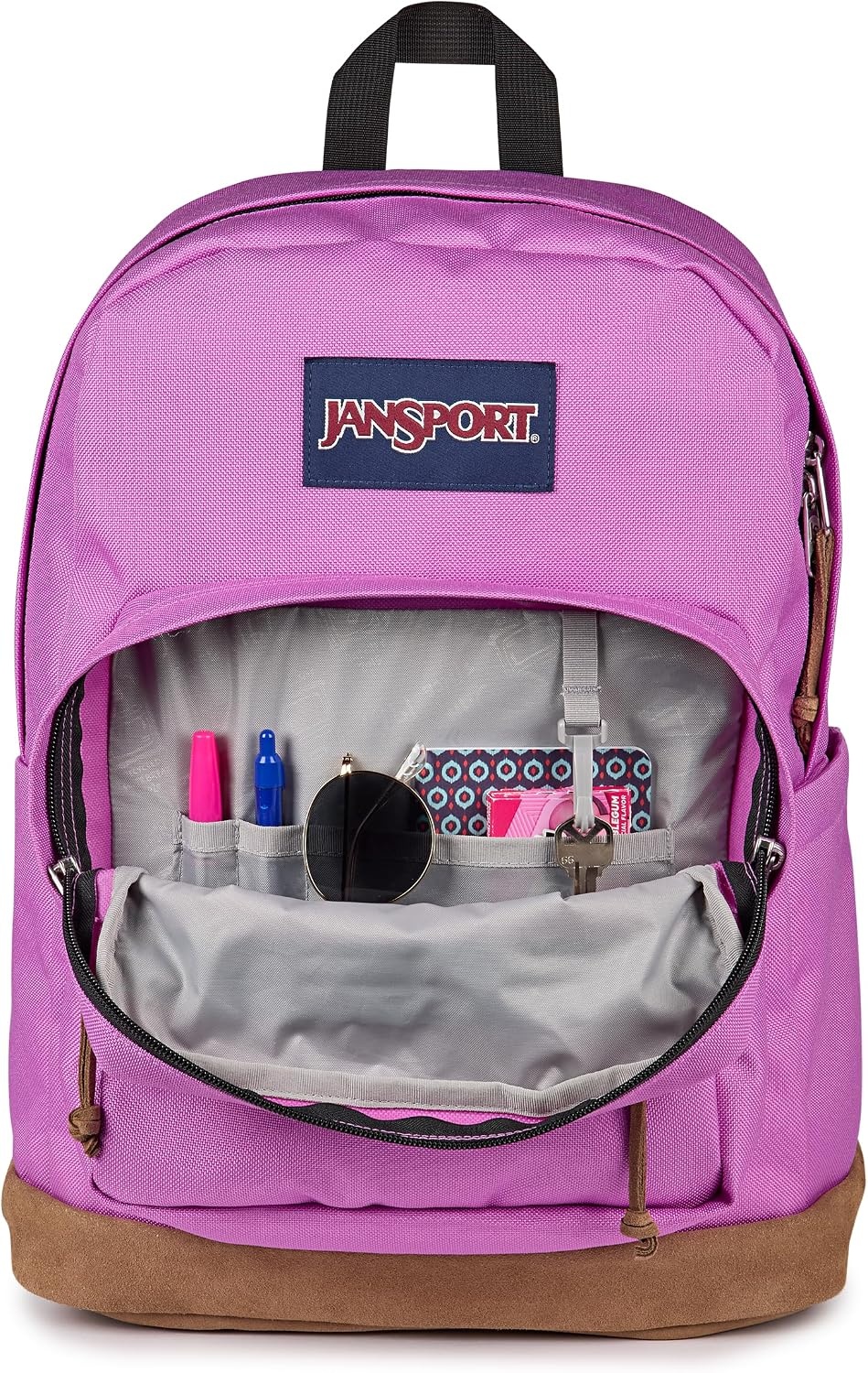 image:imageJanSport Right Pack Backpack Durable Daypack with Padded 15 Laptop Sleeve Spacious Main Compartment amp Integrated Water Bottle Pocket Animal IllusionDigital Fuchsia