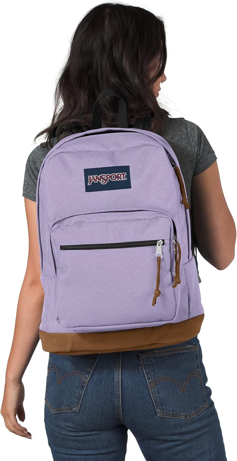 image:imageJanSport Right Pack Backpack Durable Daypack with Padded 15 Laptop Sleeve Spacious Main Compartment amp Integrated Water Bottle Pocket Animal IllusionPastel Lilac