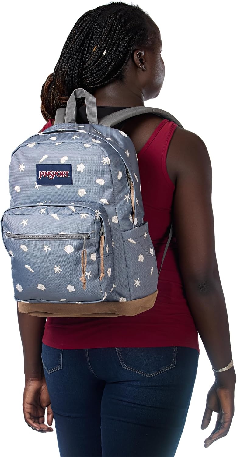 image:imageJanSport Right Pack Backpack Durable Daypack with Padded 15 Laptop Sleeve Spacious Main Compartment amp Integrated Water Bottle Pocket Animal IllusionShell Yes Grey