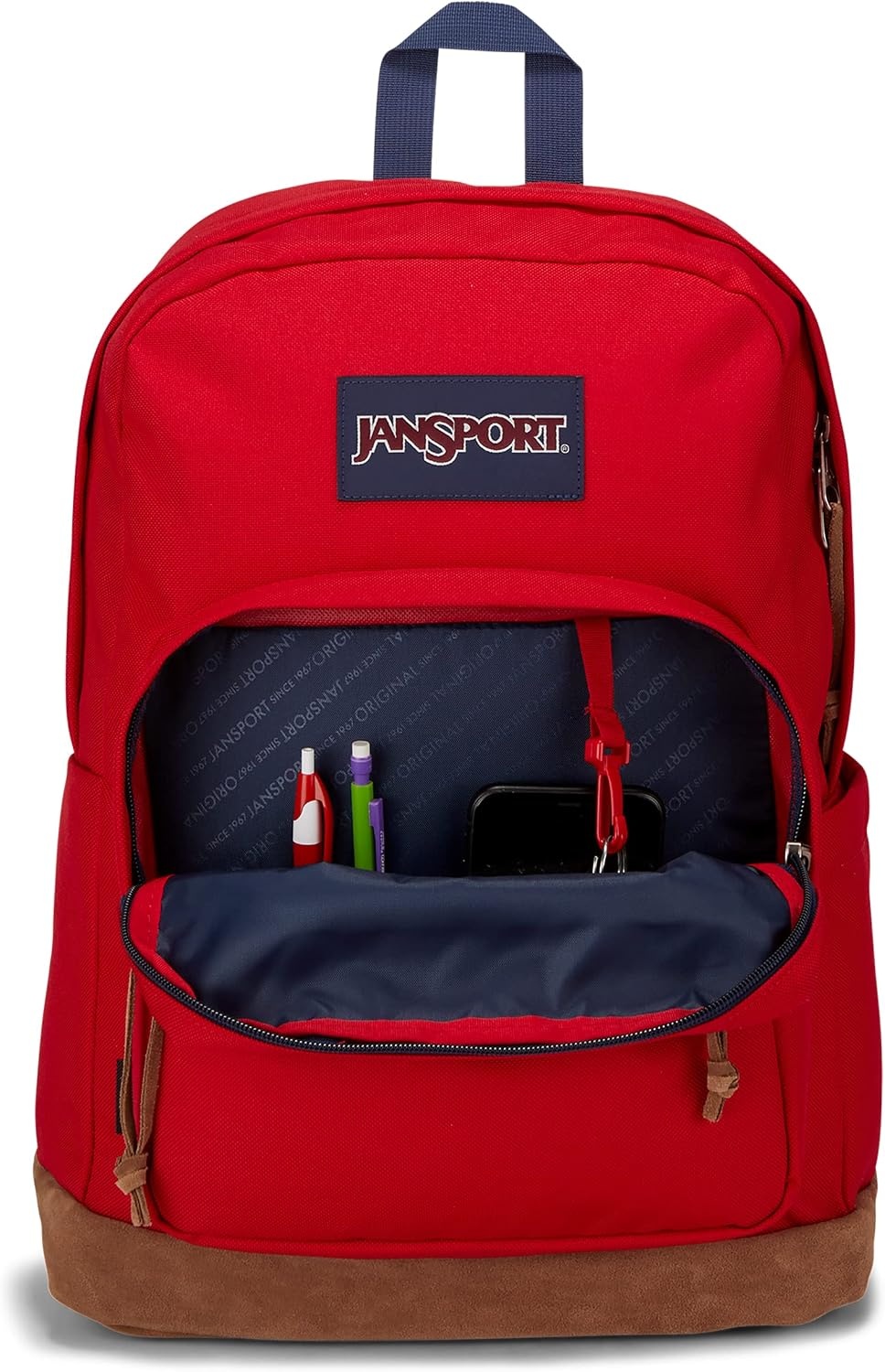 image:imageJanSport Right Pack Backpack Durable Daypack with Padded 15 Laptop Sleeve Spacious Main Compartment amp Integrated Water Bottle Pocket Animal IllusionRed Tape