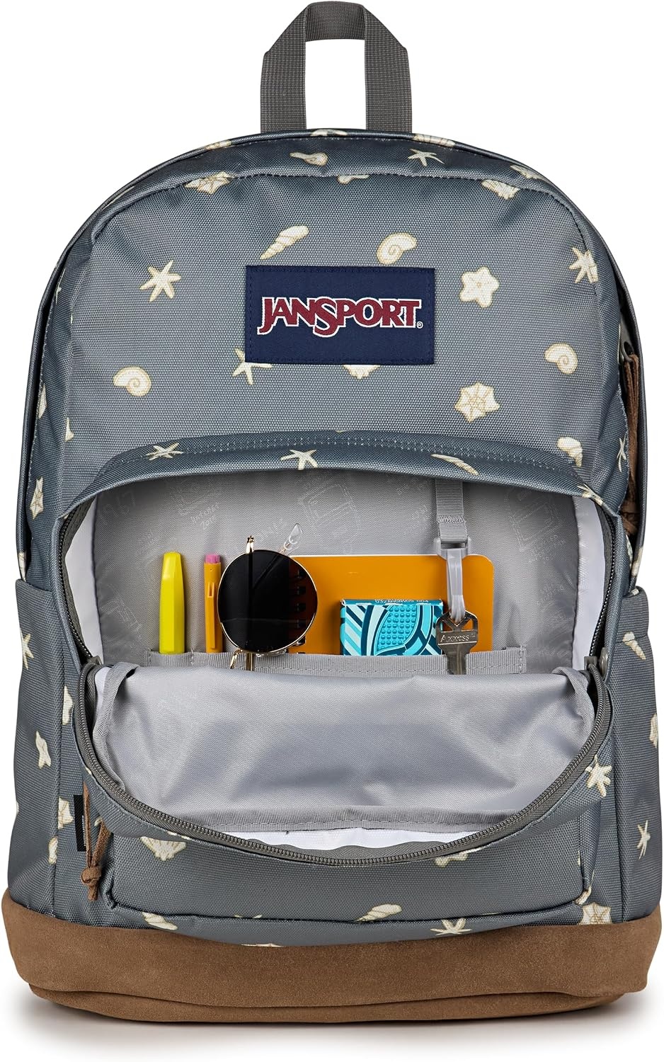 image:imageJanSport Right Pack Backpack Durable Daypack with Padded 15 Laptop Sleeve Spacious Main Compartment amp Integrated Water Bottle Pocket Animal IllusionShell Yes Grey