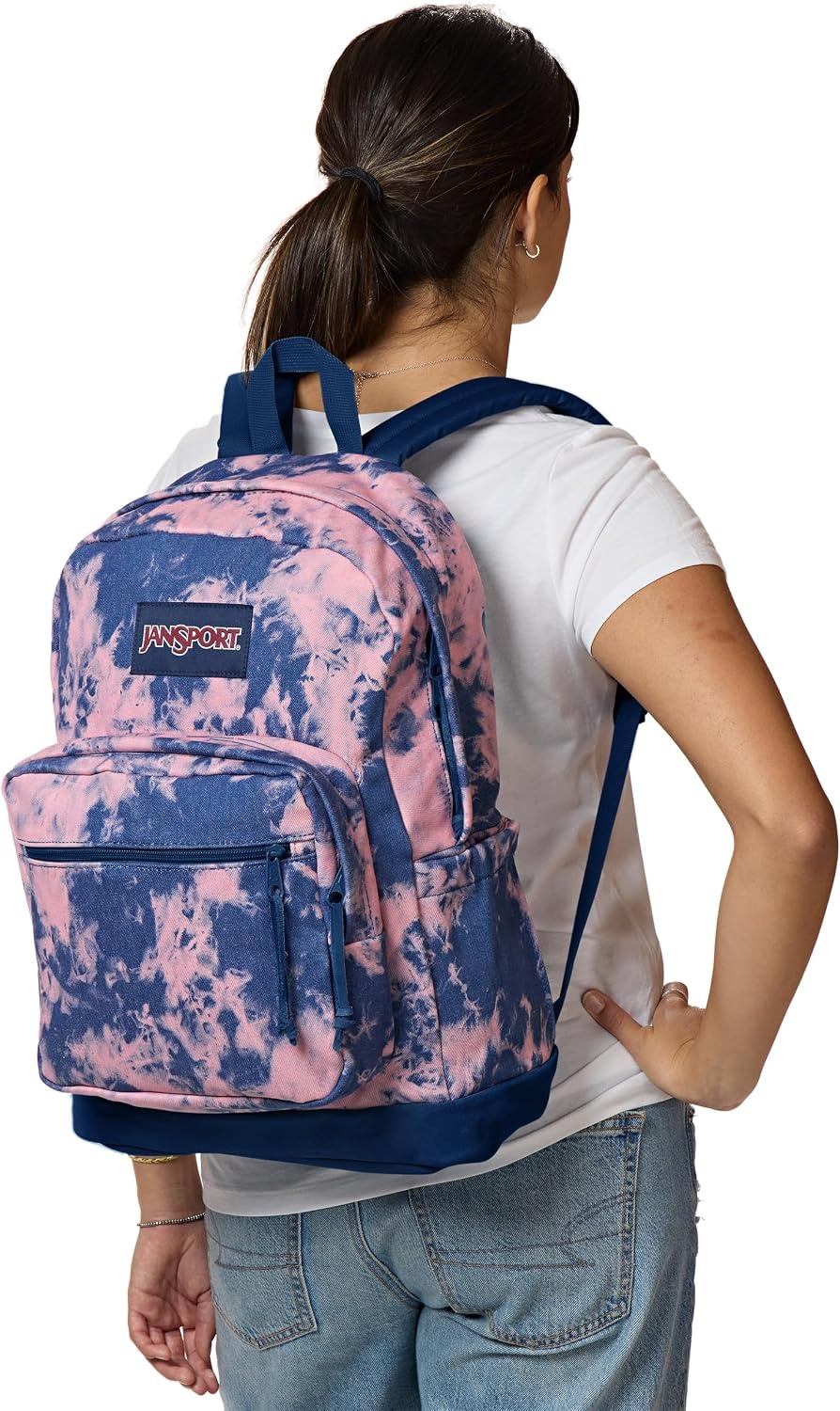 image:imageJanSport Right Pack Expressions Backpack Travel Work or Laptop Bag Coconut CorduroyDenim Wash Mauve