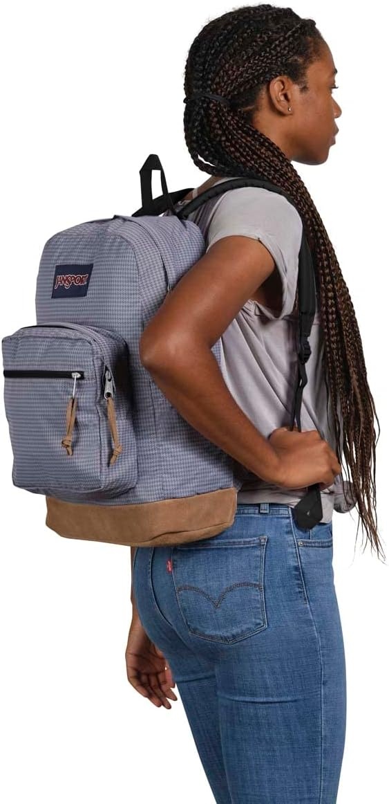 image:imageJanSport Right Pack Expressions Backpack Travel Work or Laptop Bag Coconut CorduroyHoundstooth Pastel Lilac