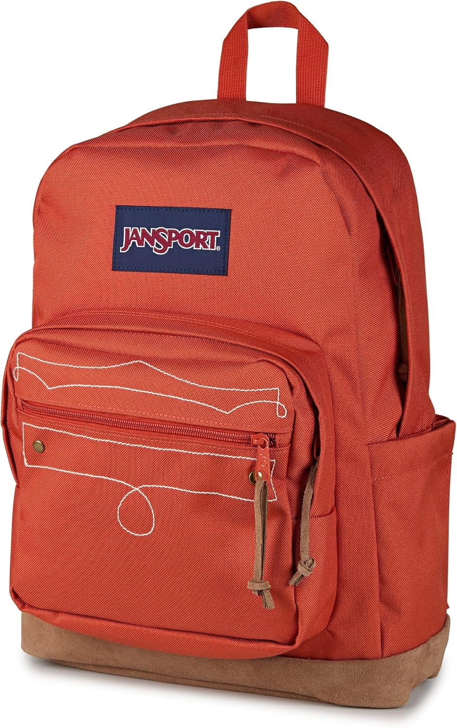 image:imageJanSport Right Pack Expressions Backpack Travel Work or Laptop Bag Coconut CorduroyWestbound Embroidery Dune RedBrownTan