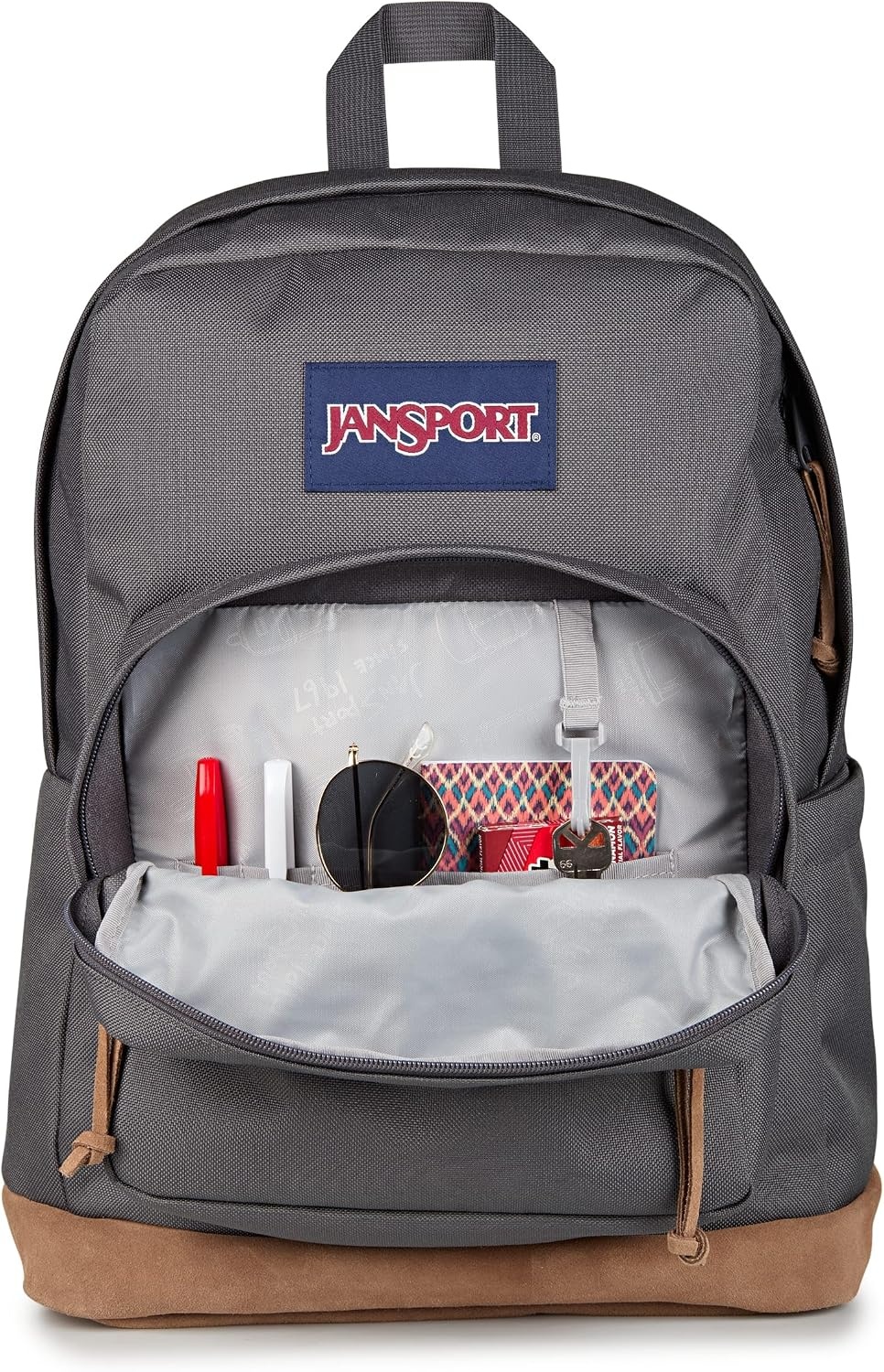 image:imageJanSport Right Pack Expressions Backpack Travel Work or Laptop Bag Coconut CorduroyWestbound Embroidery Smokey GritOxfordTan