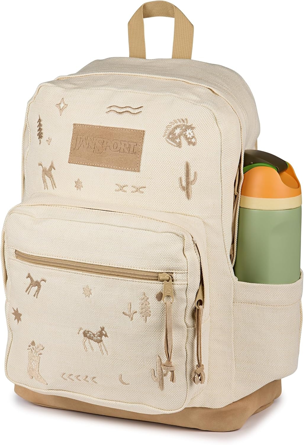 image:imageJanSport Right Pack Expressions Backpack Travel Work or Laptop Bag Coconut CorduroyYehaw and Horses Emb Tan
