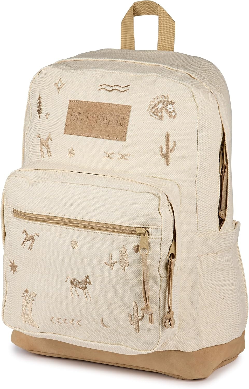 image:imageJanSport Right Pack Expressions Backpack Travel Work or Laptop Bag Coconut CorduroyYehaw and Horses Emb Tan