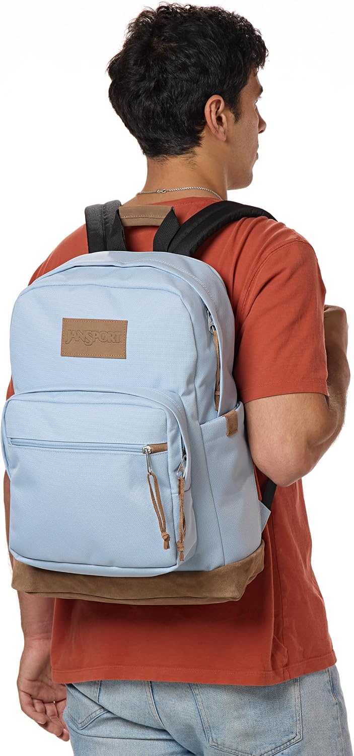 image:imageJanSport Right Pack Premium Backpack Daypack with 15 Laptop Sleeve Main Compartment Water Bottle Pocket Mauve HazeBlue Dusk