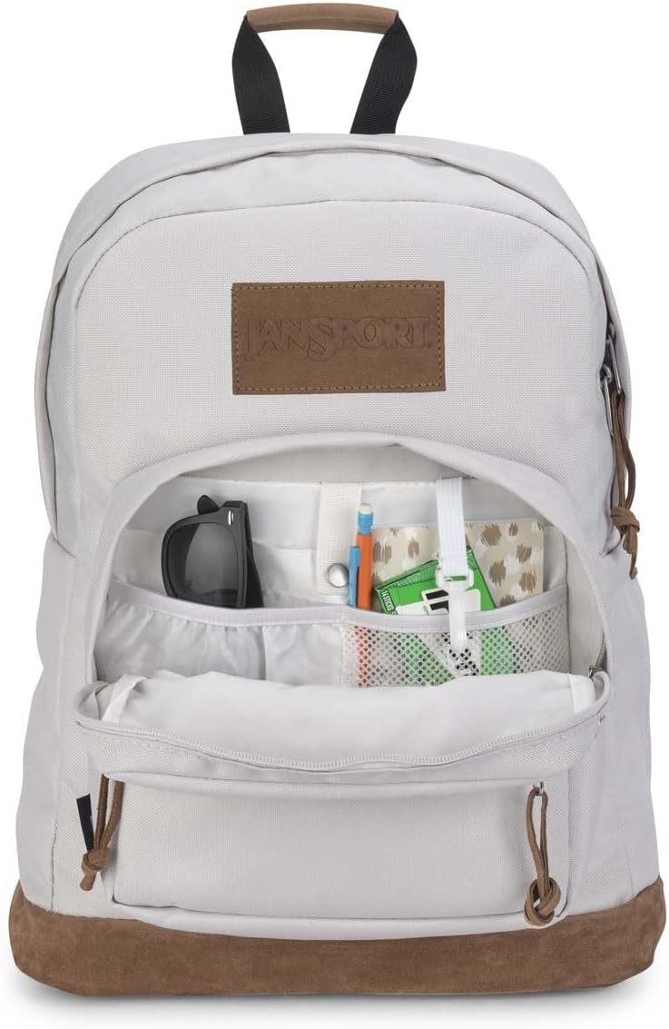 image:imageJanSport Right Pack Premium Backpack Daypack with 15 Laptop Sleeve Main Compartment Water Bottle Pocket Mauve HazeOyster Mushroom