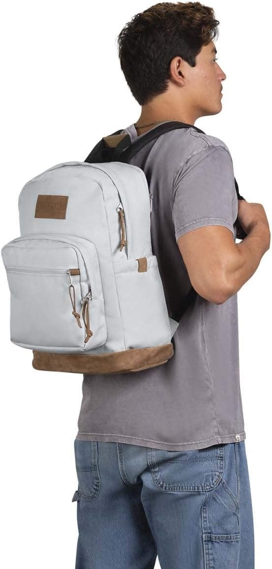 image:imageJanSport Right Pack Premium Backpack Daypack with 15 Laptop Sleeve Main Compartment Water Bottle Pocket Mauve HazeOyster Mushroom
