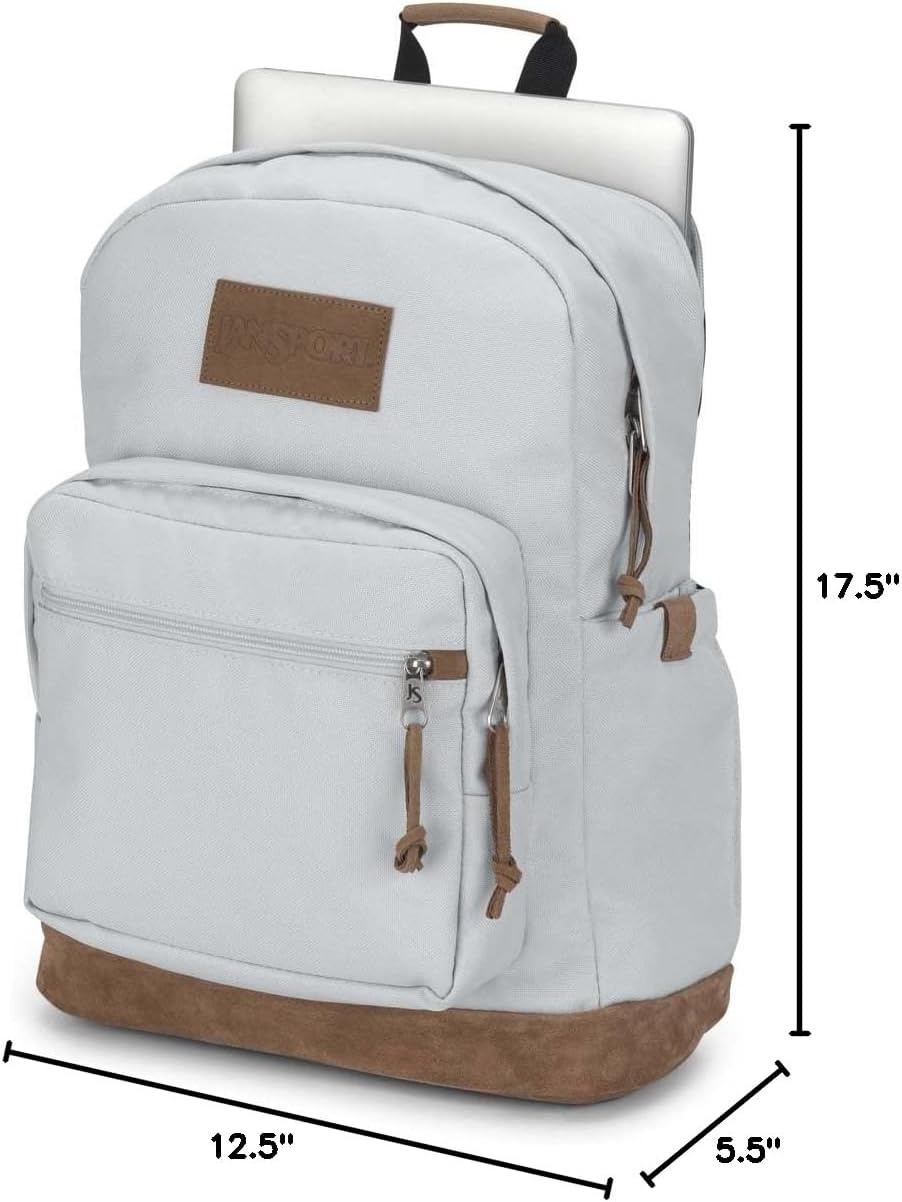 image:imageJanSport Right Pack Premium Backpack Daypack with 15 Laptop Sleeve Main Compartment Water Bottle Pocket Mauve HazeOyster Mushroom