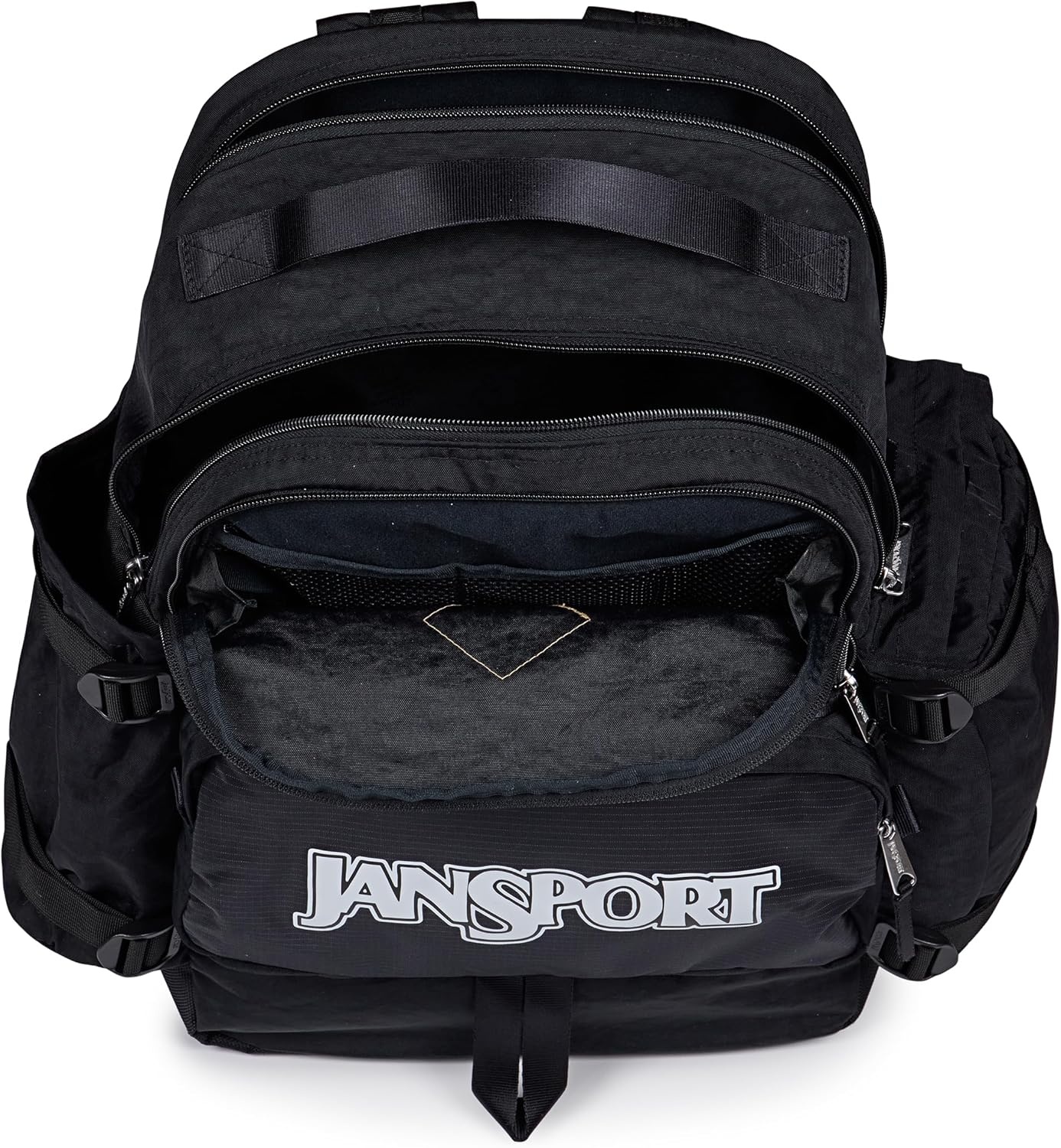 image:imageJanSport Seattle Pack Durable Backpack with Main Compartment Dual Water Bottle Pockets Lined Laptop Sleeve BlackBlack