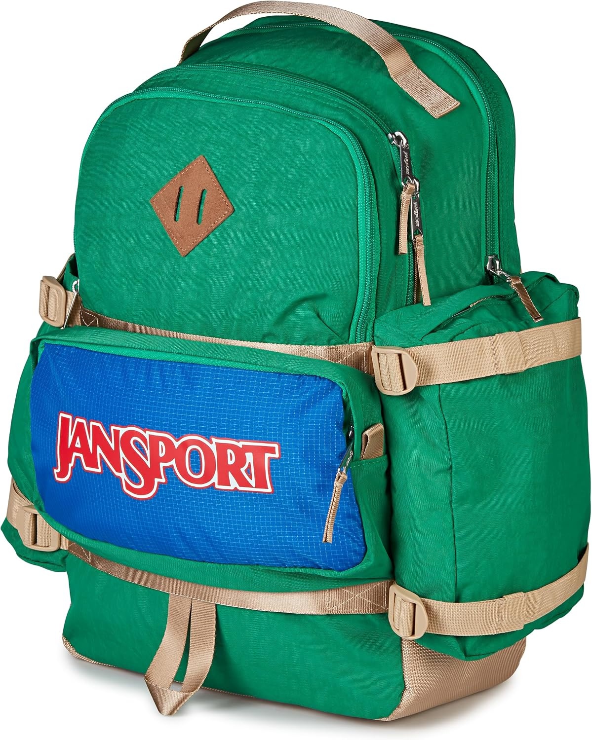 image:imageJanSport Seattle Pack Durable Backpack with Main Compartment Dual Water Bottle Pockets Lined Laptop Sleeve BlackJelly Kelly