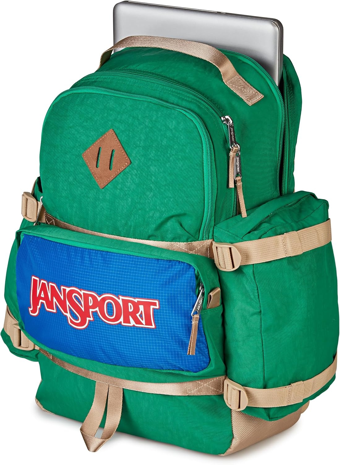 image:imageJanSport Seattle Pack Durable Backpack with Main Compartment Dual Water Bottle Pockets Lined Laptop Sleeve BlackJelly Kelly