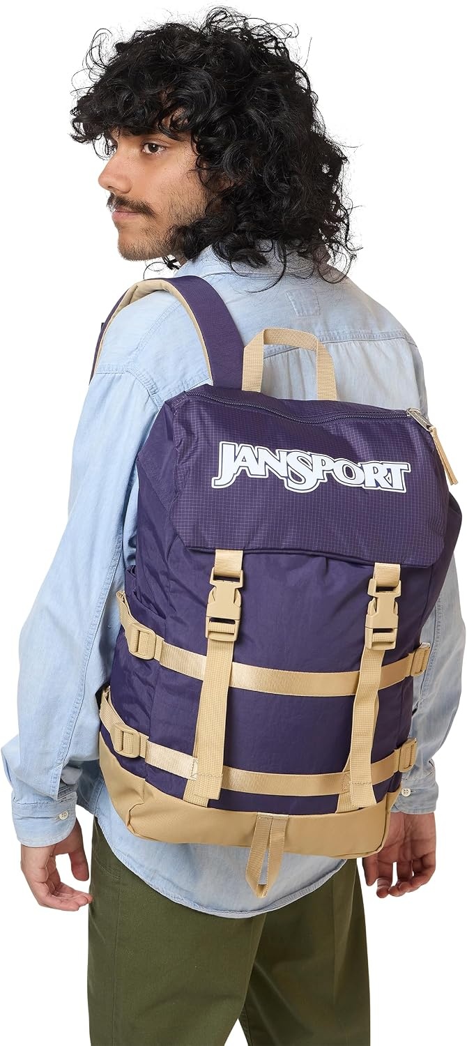 image:imageJanSport Skip Pack Backpack 28L Capacity Fits 135 Laptop Large Main Compartment Side Water Bottle Pocket Ideal for Work amp Travel Jelly KellyAmethyst Angst