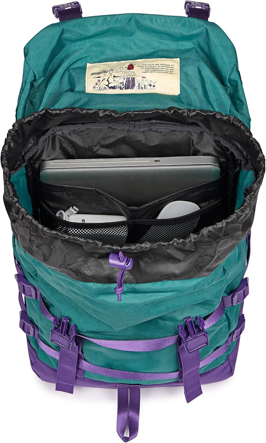 image:imageJanSport Skip Pack Backpack 28L Capacity Fits 135 Laptop Large Main Compartment Side Water Bottle Pocket Ideal for Work amp Travel Jelly KellyEmerald Pool