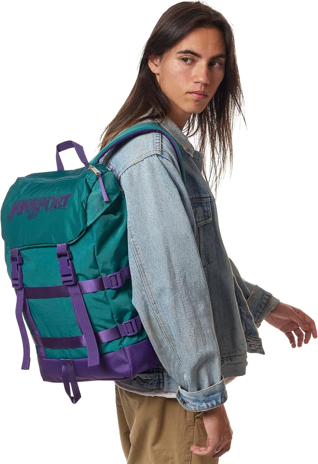 image:imageJanSport Skip Pack Backpack 28L Capacity Fits 135 Laptop Large Main Compartment Side Water Bottle Pocket Ideal for Work amp Travel Jelly KellyEmerald Pool