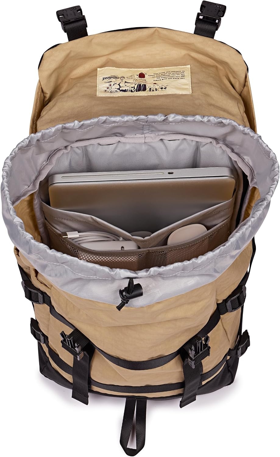 image:imageJanSport Skip Pack Backpack 28L Capacity Fits 135 Laptop Large Main Compartment Side Water Bottle Pocket Ideal for Work amp Travel Jelly KellyTravertine