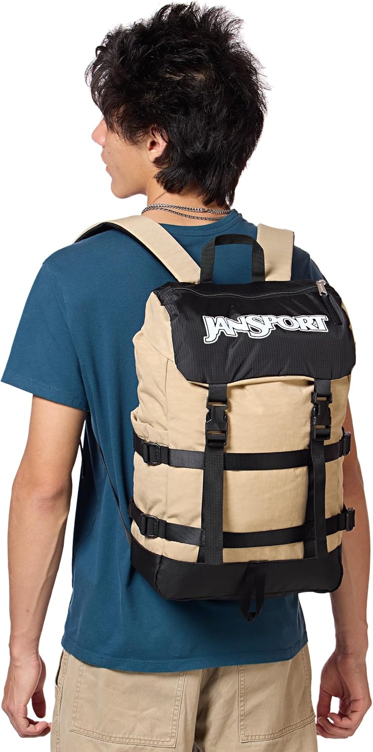 image:imageJanSport Skip Pack Backpack 28L Capacity Fits 135 Laptop Large Main Compartment Side Water Bottle Pocket Ideal for Work amp Travel Jelly KellyTravertine