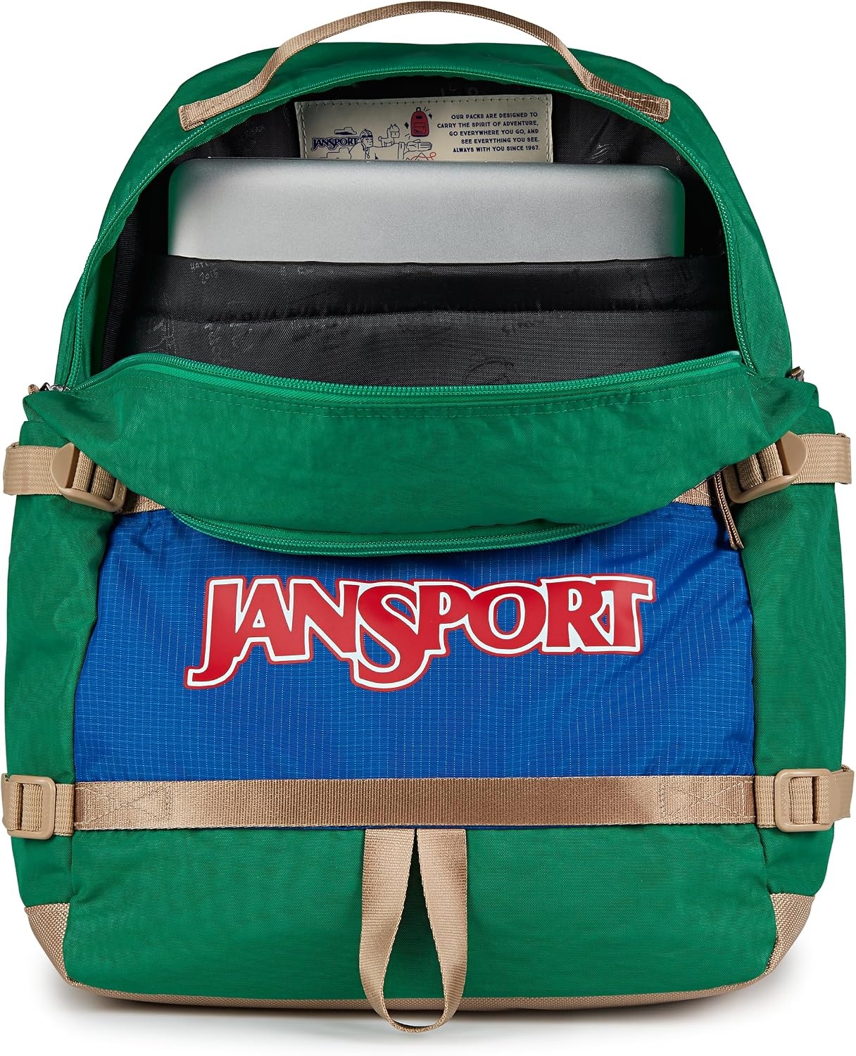 image:imageJanSport Small Seattle Pack Compact Backpack with Main Compartment Dual Water Bottle Pockets and Padded Sleeve for 15Inch Laptop BlackJelly Kelly