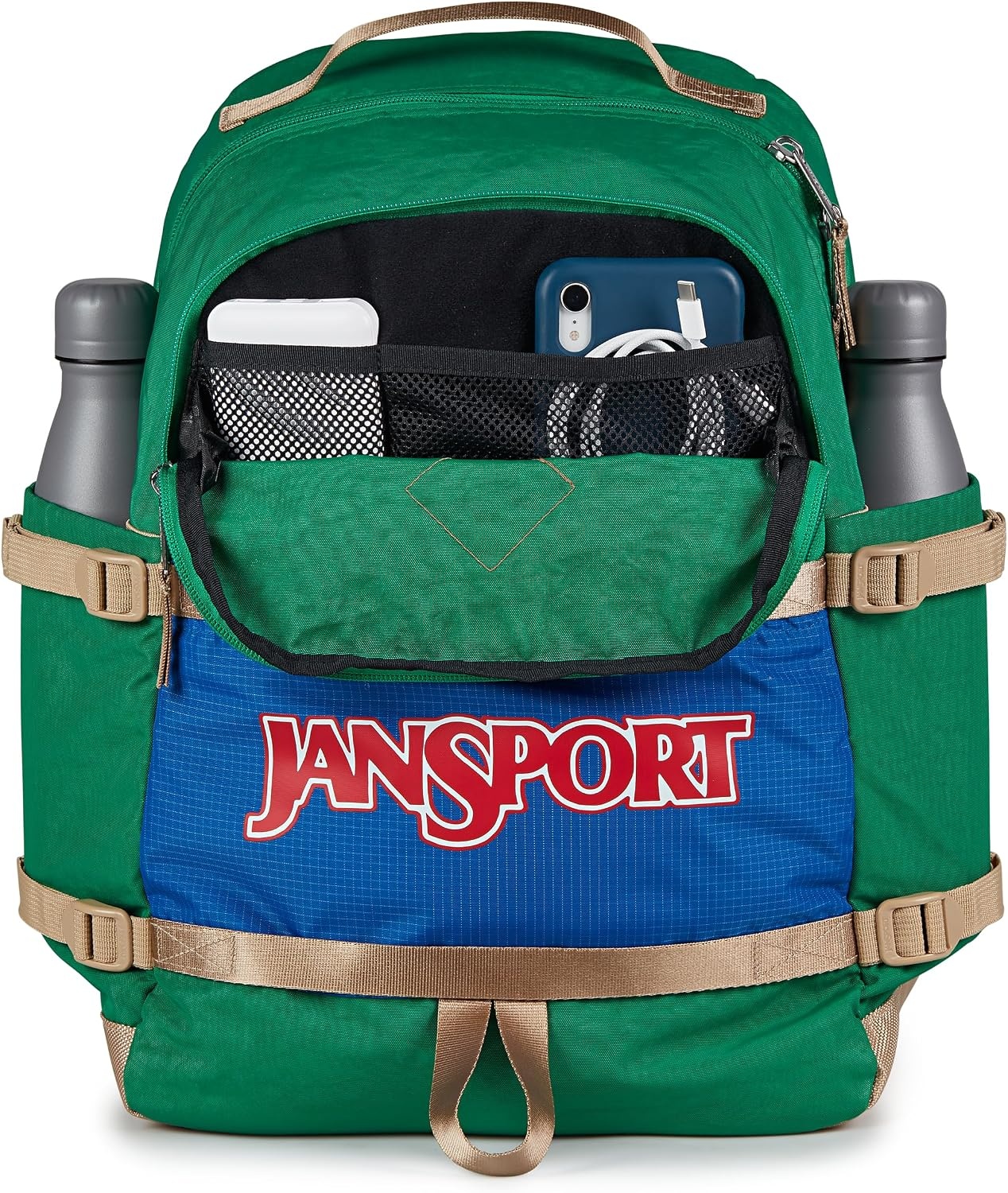 image:imageJanSport Small Seattle Pack Compact Backpack with Main Compartment Dual Water Bottle Pockets and Padded Sleeve for 15Inch Laptop BlackJelly Kelly