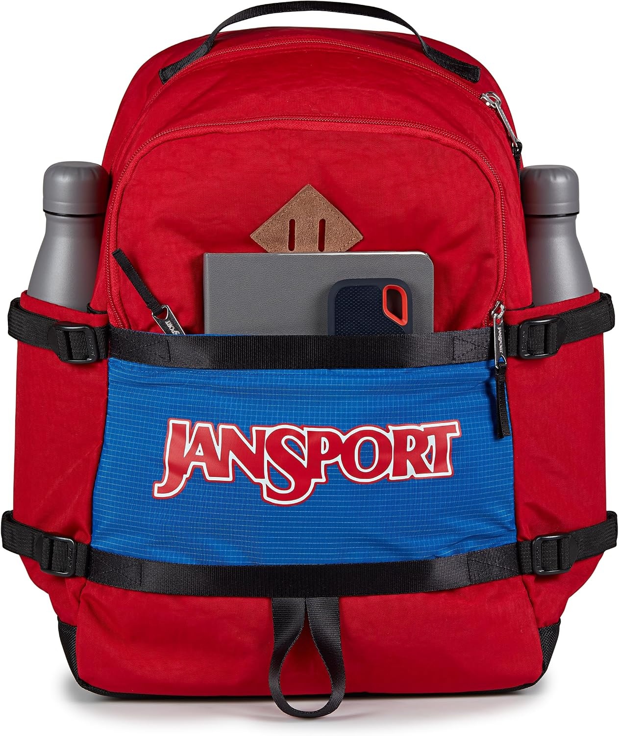 image:imageJanSport Small Seattle Pack Compact Backpack with Main Compartment Dual Water Bottle Pockets and Padded Sleeve for 15Inch Laptop BlackRed Tape