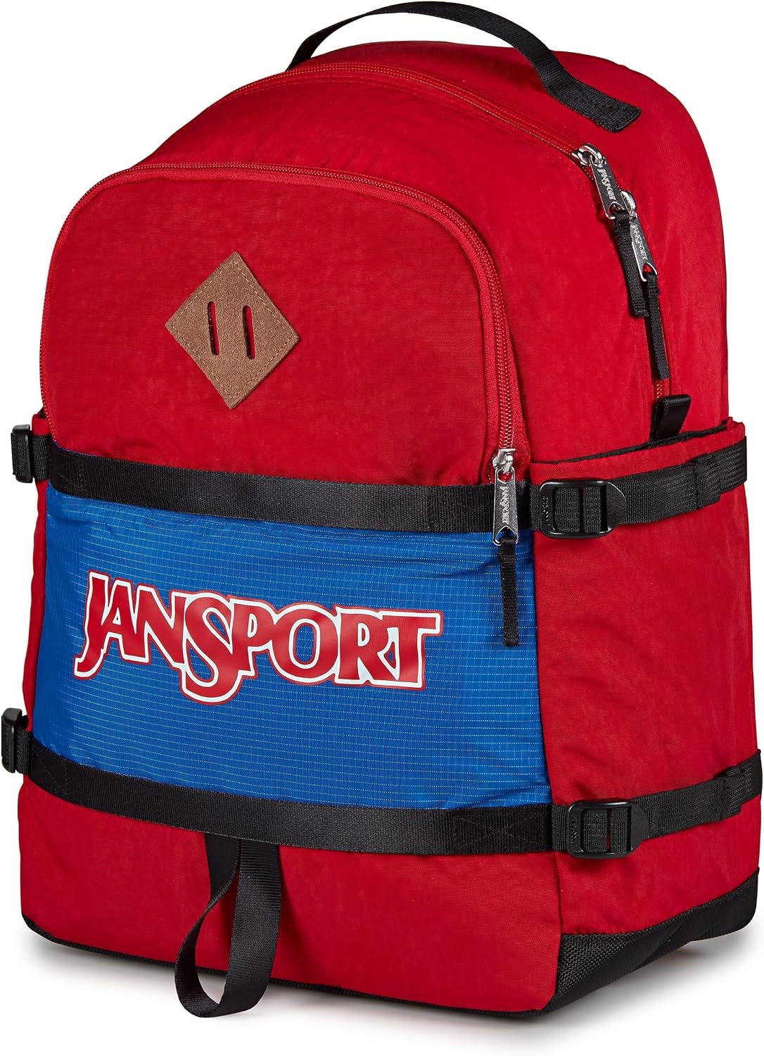 image:imageJanSport Small Seattle Pack Compact Backpack with Main Compartment Dual Water Bottle Pockets and Padded Sleeve for 15Inch Laptop BlackRed Tape