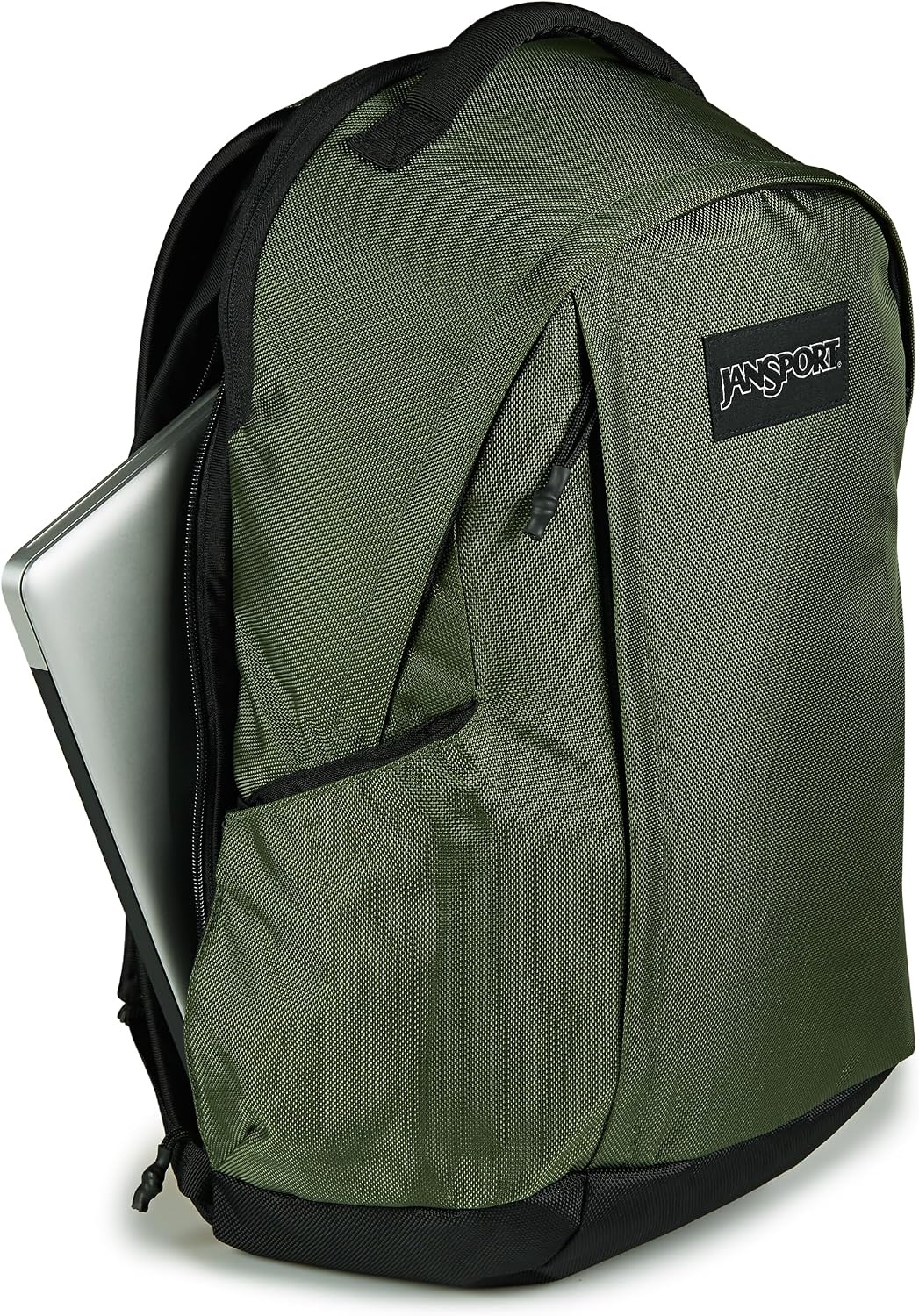 image:imageJanSport Station Pack Large Backpack with Side Access Padded Laptop Sleeve Dual Water Bottle Pockets and Organizer Loft Pocket WhiteCargo Green