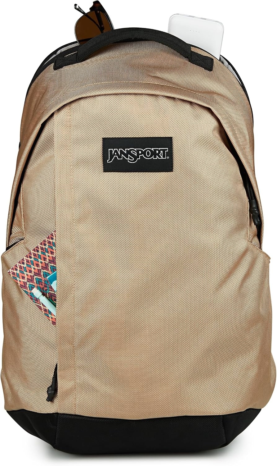 image:imageJanSport Station Pack Large Backpack with Side Access Padded Laptop Sleeve Dual Water Bottle Pockets and Organizer Loft Pocket WhiteTravertine