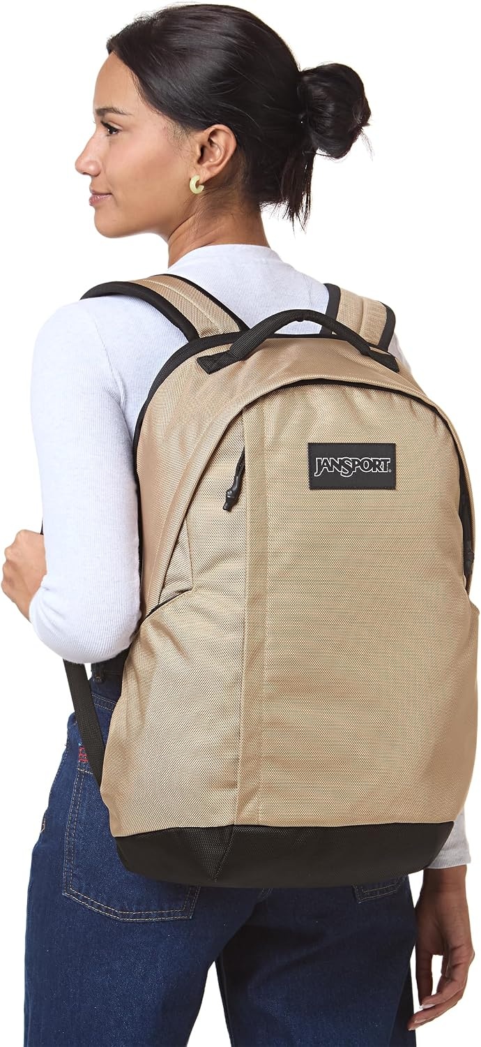 image:imageJanSport Station Pack Large Backpack with Side Access Padded Laptop Sleeve Dual Water Bottle Pockets and Organizer Loft Pocket WhiteTravertine