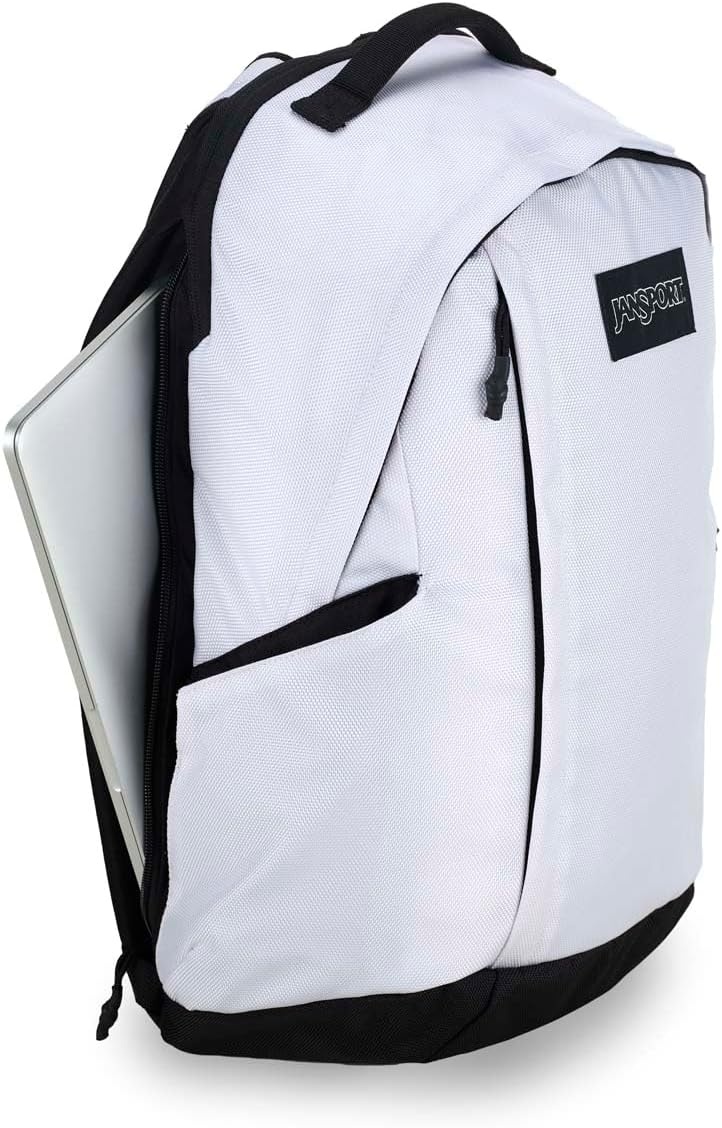 image:imageJanSport Station Pack Large Backpack with Side Access Padded Laptop Sleeve Dual Water Bottle Pockets and Organizer Loft Pocket WhiteWhite