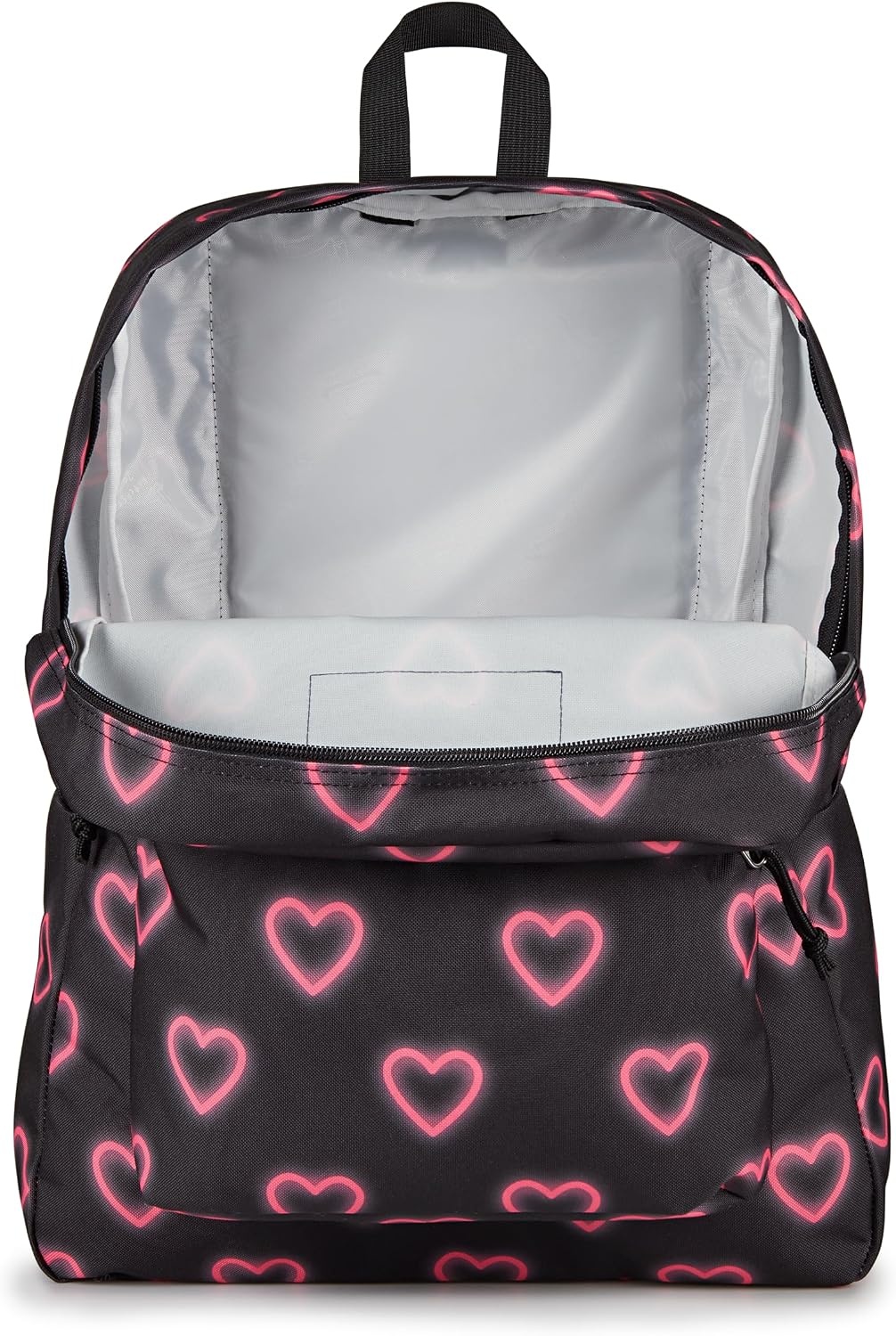 image:imageJanSport SuperBreak One Backpack Durable Lightweight Bag with 1 Main Compartment Front Utility Pocket with Builtin Organizer Premium Backpack Pastel PetalsHappy Hearts Black
