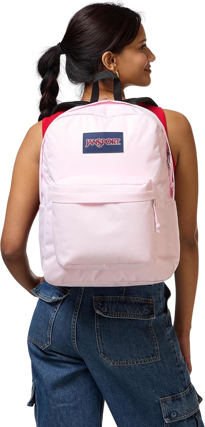 image:imageJanSport SuperBreak One Backpack Durable Lightweight Bag with 1 Main Compartment Front Utility Pocket with Builtin Organizer Premium Backpack Pastel PetalsPink Ice