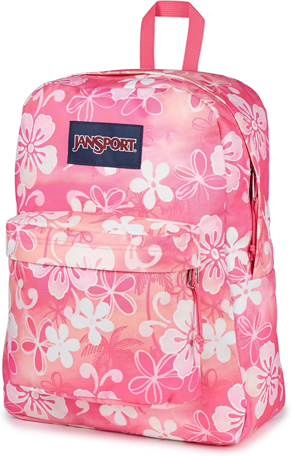 image:imageJanSport SuperBreak One Backpack Durable Lightweight Bag with 1 Main Compartment Front Utility Pocket with Builtin Organizer Premium Backpack Pastel PetalsHiblisscus