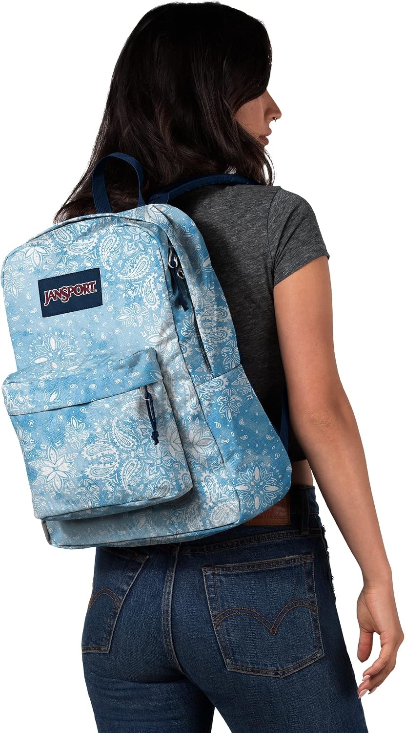 image:imageJanSport SuperBreak One Backpack Durable Lightweight Bag with 1 Main Compartment Front Utility Pocket with Builtin Organizer Premium Backpack Pastel PetalsLucky Bandanna