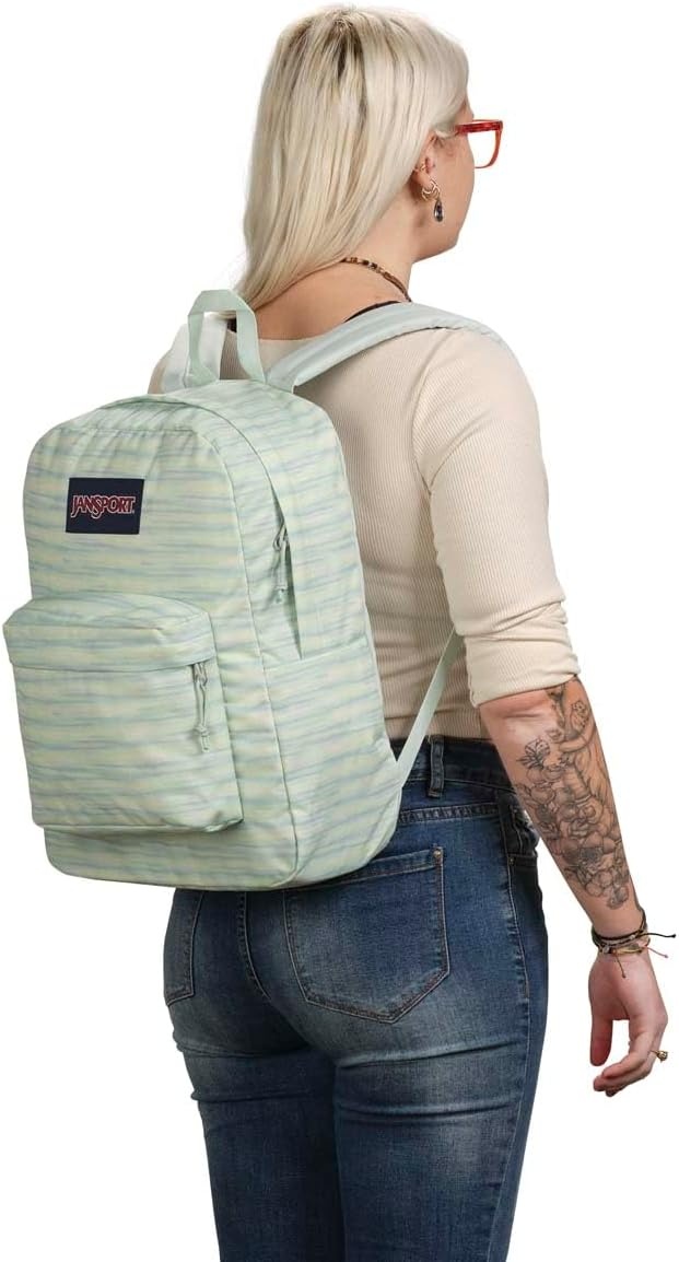 image:imageJanSport SuperBreak One Backpack Durable Lightweight Bag with 1 Main Compartment Front Utility Pocket with Builtin Organizer Premium Backpack Pastel Petals70s Space Dye Fresh Mint