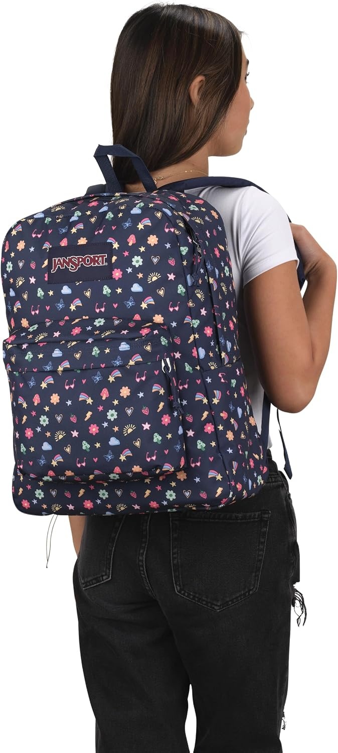image:imageJanSport SuperBreak One Backpack Durable Lightweight Bag with 1 Main Compartment Front Utility Pocket with Builtin Organizer Premium Backpack Pastel PetalsSlice of Fun