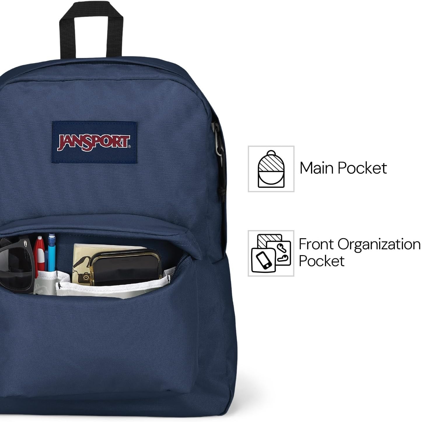 image:imageJanSport SuperBreak One Backpack Durable Lightweight Bag with 1 Main Compartment Front Utility Pocket with Builtin Organizer Premium Backpack Pastel PetalsDeep Juniper