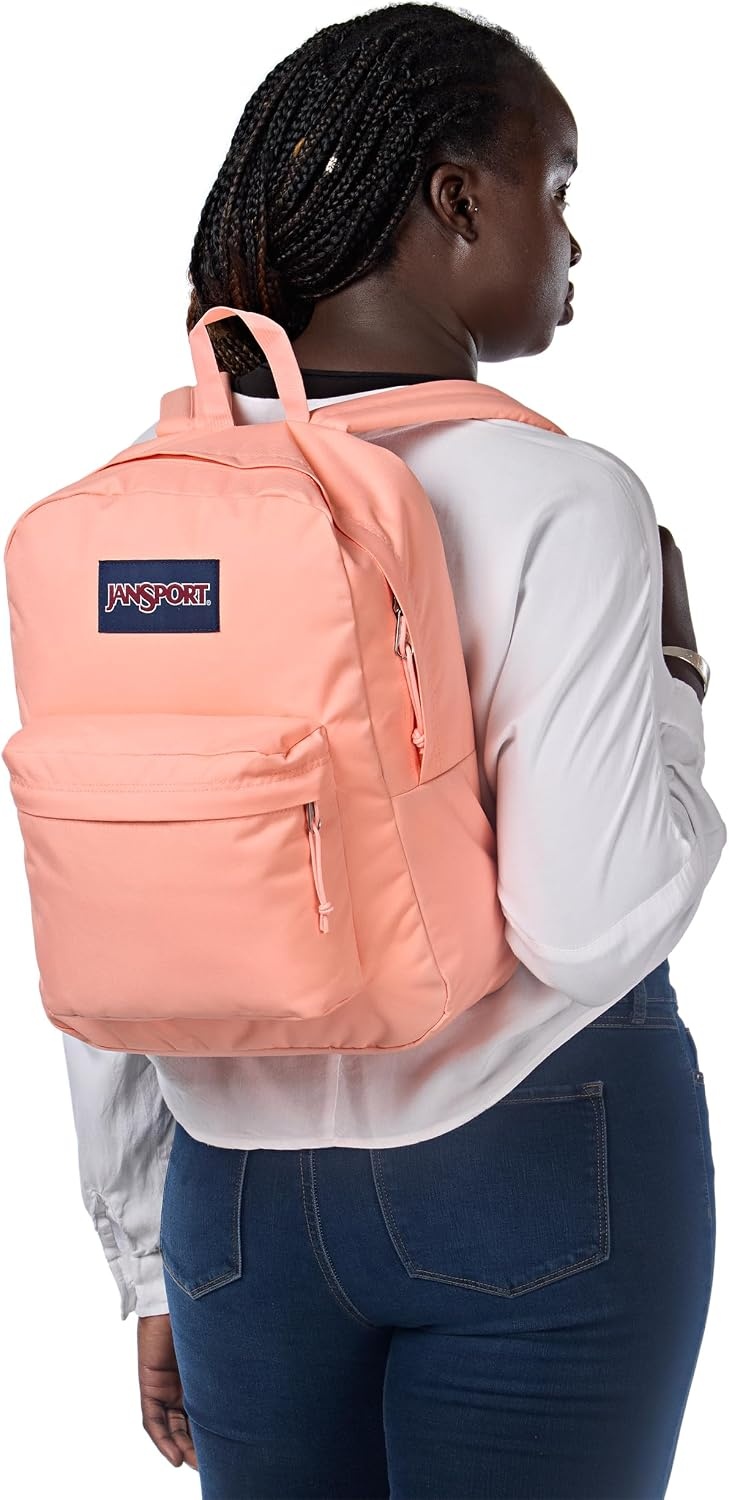 image:imageJanSport SuperBreak One Backpack Durable Lightweight Bag with 1 Main Compartment Front Utility Pocket with Builtin Organizer Premium Backpack Pastel PetalsPeach Bum
